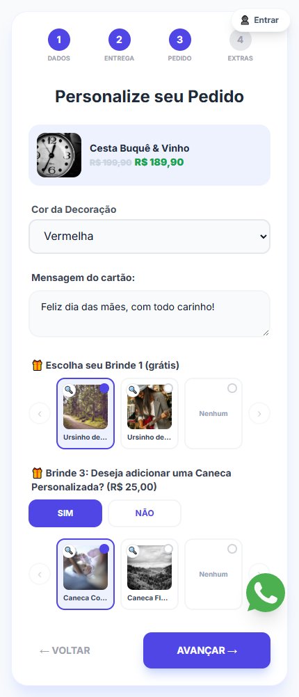 Formulário do cliente - upsell de brinde pago (exemplo: caneca personalizada)