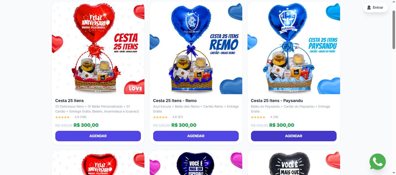 Catálogo público da Endless Love Cestas